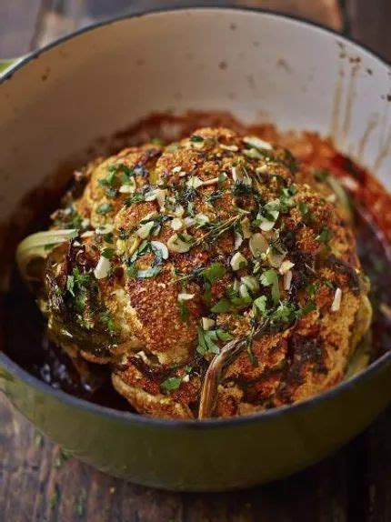 Discard any tough outer leaves from the cauliflower, then, keeping it whole, use a sharp knife to carefully slice a cross deep. jamie oliver recipes roast cauliflower
