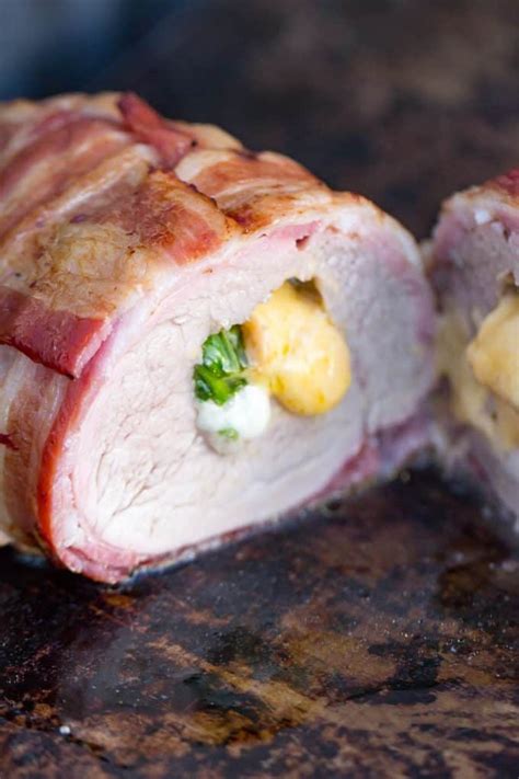 Bacon Wrapped Stuffed Pork Tenderloin Traeger
