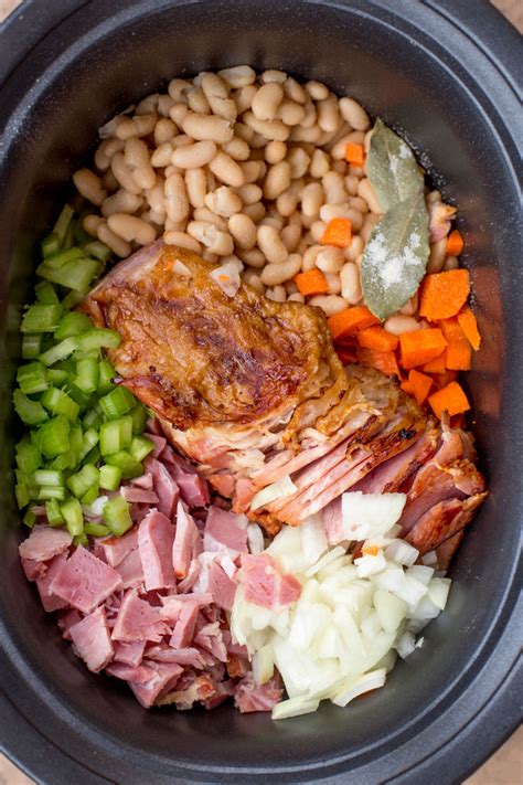 white bean and ham soup crock pot