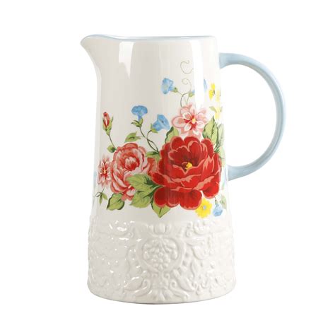 pioneer woman cheerful rose pitcher