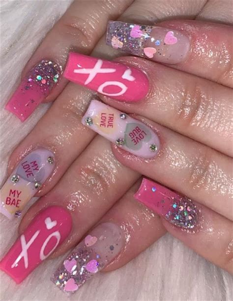 Ditch the boring, simple red nail polish and  25 romantic valentine's nails design ideas

