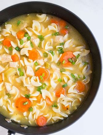 Ingredients, 1/2 tablespoon olive oil or cooking spray, 1/2 cup diced onion about half of a large onion, 3 stalks celery chopped, 3 carrots chopped, about 2 how to make healthy homemade chicken noodle soup