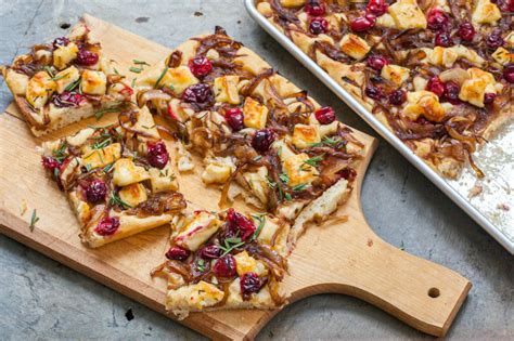 Easiest way to prepare focaccia with caramelized onions cranberries and brie