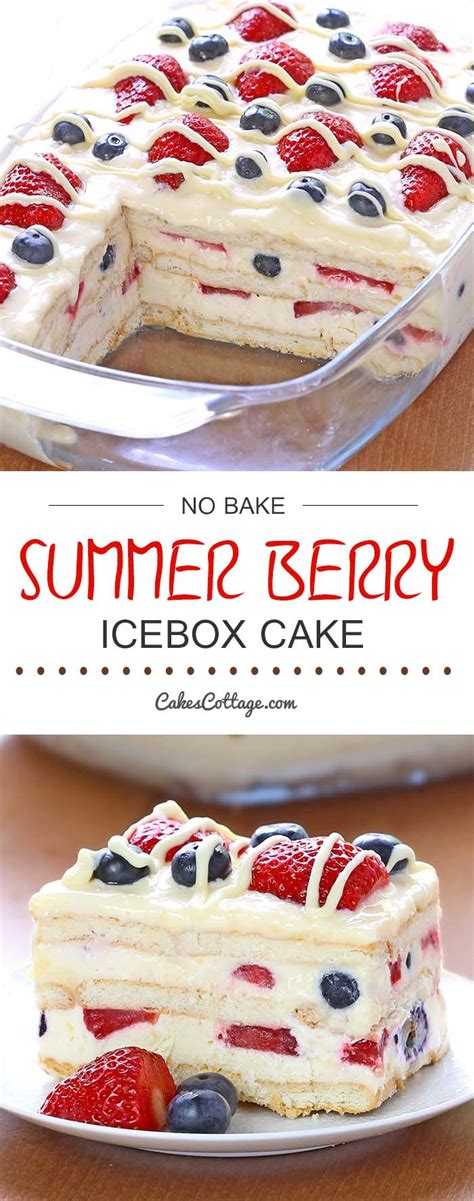 no bake summer berry icebox cakes