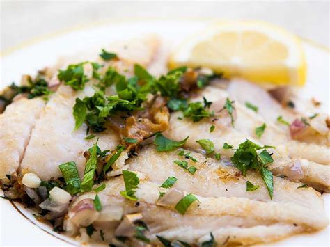 Transfer to a dish, and keep warm sauteed petrale sole in herb butter sauce