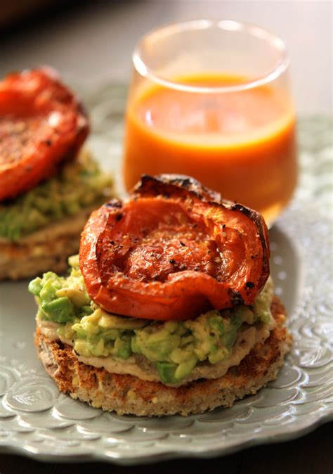 avocado toasts with olive relish tomatoes and balsamic