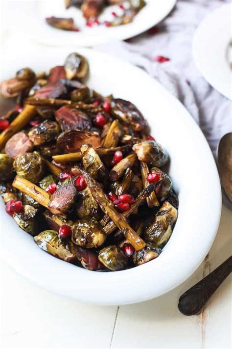 roasted brussels sprouts with pomegranate balsamic glaze