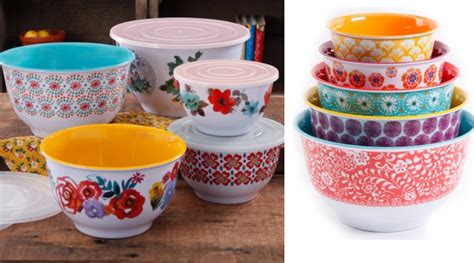 pioneer woman melamine bowls with lids