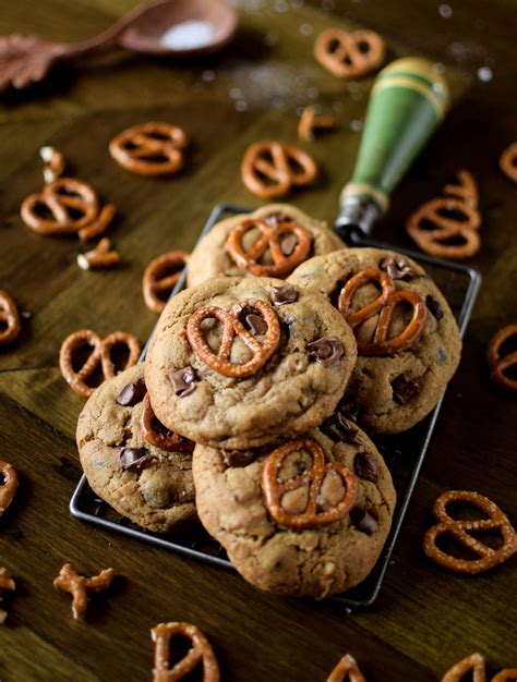 chocolate chip cookie stuffed pretzels