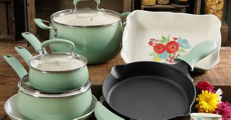 pioneer woman pots and pans blue