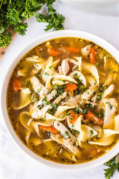 Cook onion, celery, and carrots in butter until just tender, 5 minutes how to make healthy homemade chicken noodle soup