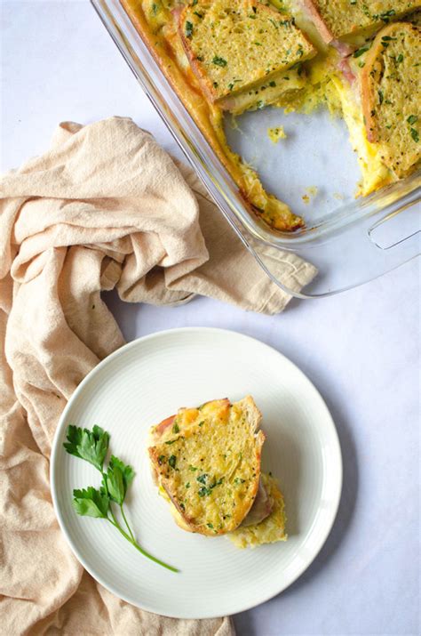 ham egg and cheese breakfast casserole with bread