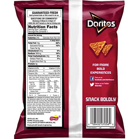 how many calories in a whole bag of doritos dinamita