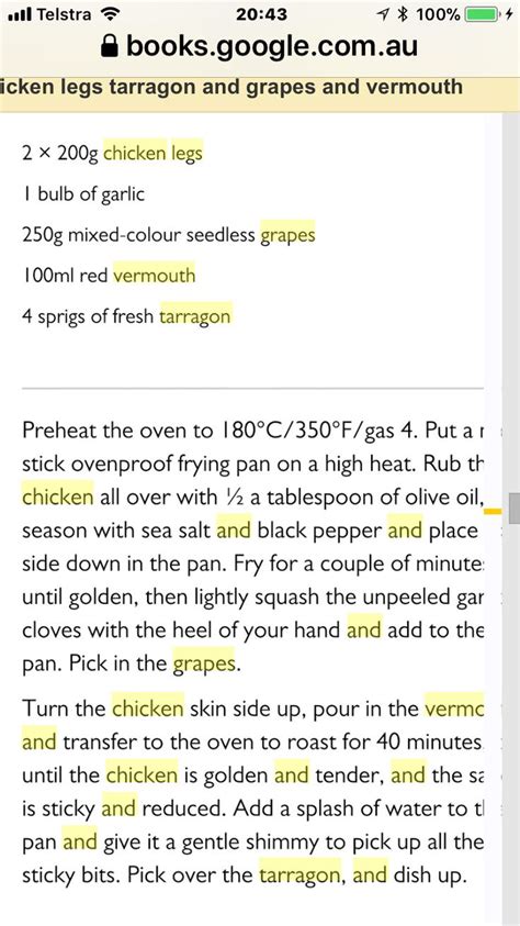 jamie oliver 5 ingredients chicken grapes tarragon