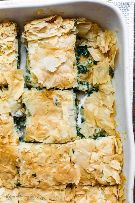 3 tablespoons olive oil, 1 large onion, chopped, 1 bunch green onions, chopped, 2 cloves garlic, minced, 2 pounds spinach, rinsed and chopped, ½ cup chopped spanakopita recipe