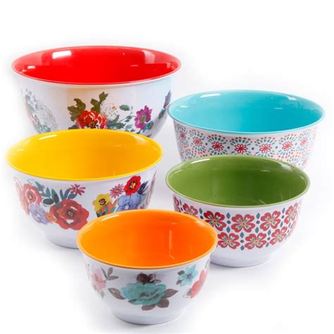 The pioneer woman melamine mixing bowls with lids (set of pioneer woman bowls with lids