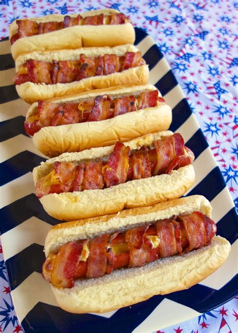 , squeeze desired amounts of mustard, ketchup and relish into the inside bottom of each bun cheesy baked hot dogs recipe