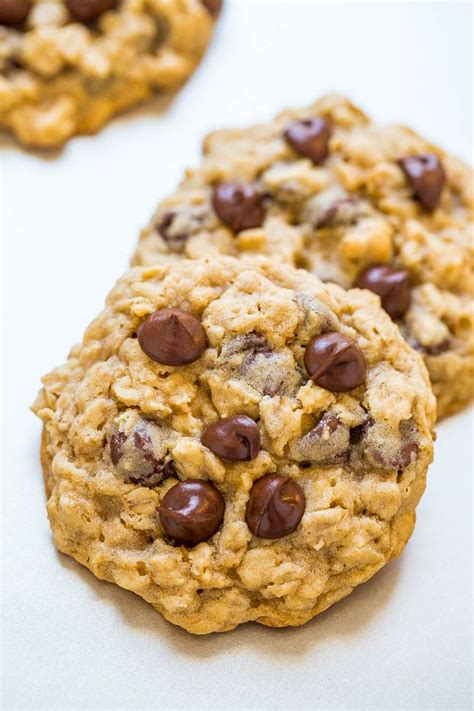 soft and chewy oatmeal chocolate chip cookies