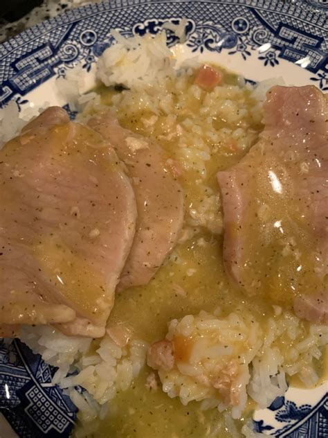 instant pot pork chops and rice with mushroom soup