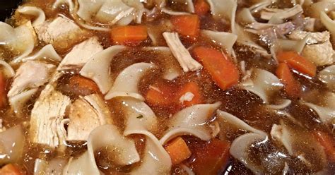 There is no better way to warm your belly and your house in the cold winter months than to make soup homemade crockpot chicken noodle soup