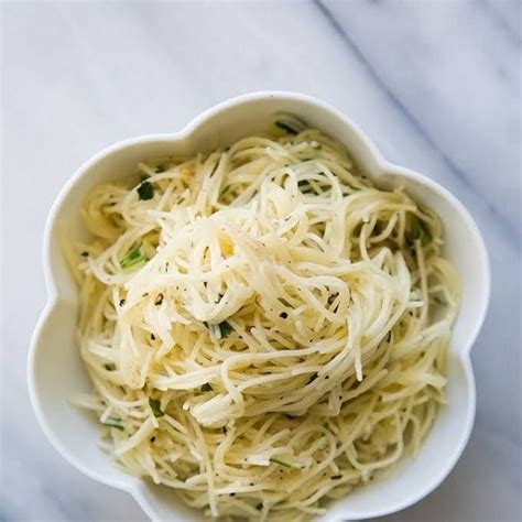 angel hair pasta with garlic herbs and parmesan