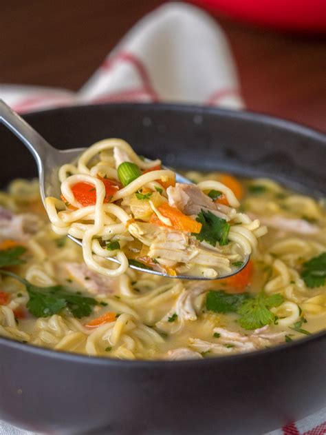 homemade chicken noodles broth