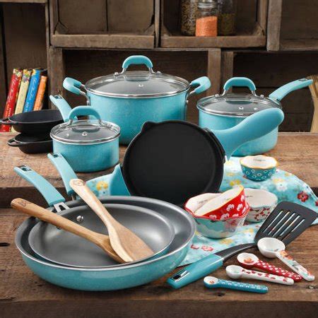 Find many great new & used options and get the best deals for the pioneer woman vintage speckle 24 piece cookware combo set red 5 qt at the best online the pioneer woman vintage speckle 24 piece cookware combo set