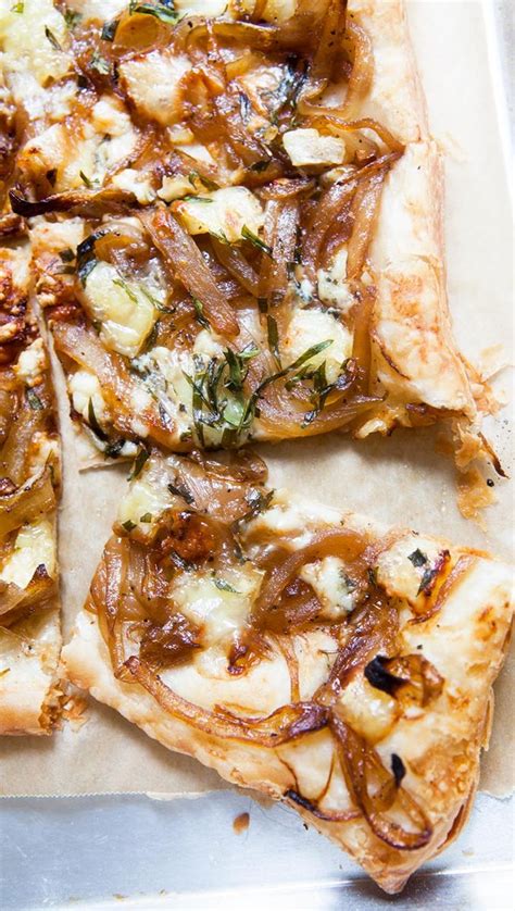 Caramelized Onion Tart With Gorgonzola And Brie