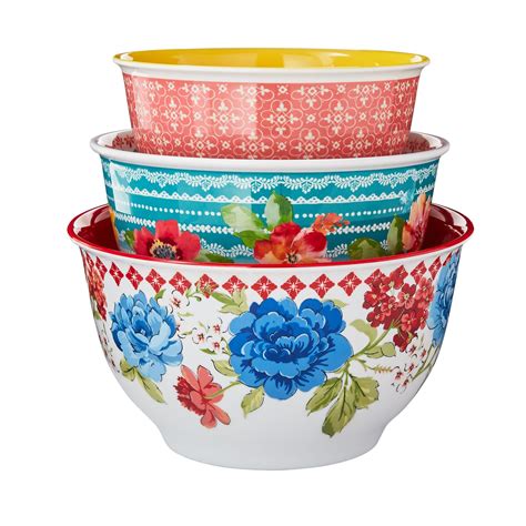 pioneer woman nesting bowl set with lids