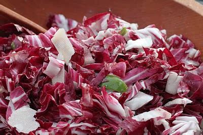 radicchio salad with green olives chickpeas and parmesan