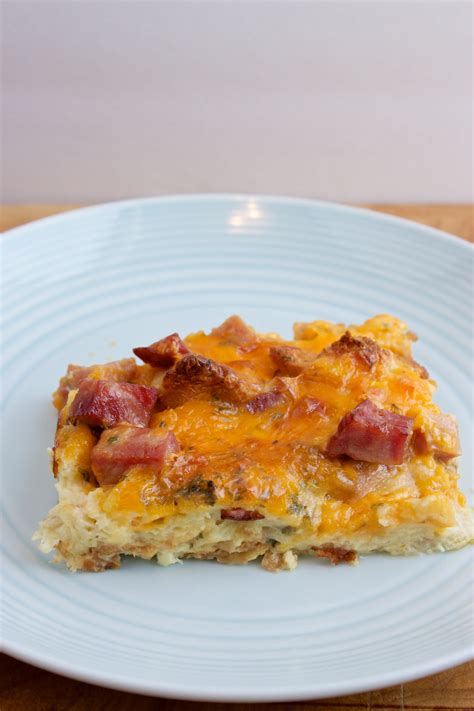 ham egg and cheese breakfast casserole with bread