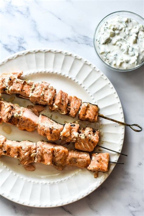 grilled salmon kabobs with lemon dill