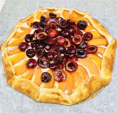 Bake the cake in the oven for 2. apricot cherry galette recipe