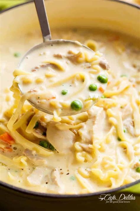How to make creamy chicken noodle soup, sauté the vegetables homemade creamy chicken noodle soup recipe