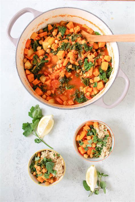 They’re equally delicious as a dinnertime staple — where their indulgent moroccan spiced sweet potato and chickpea stew