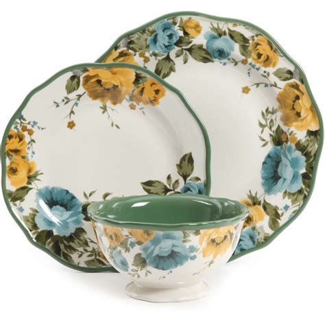 pioneer woman vintage floral 12 piece dinnerware set