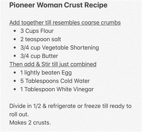 pioneer woman foolproof pie crust