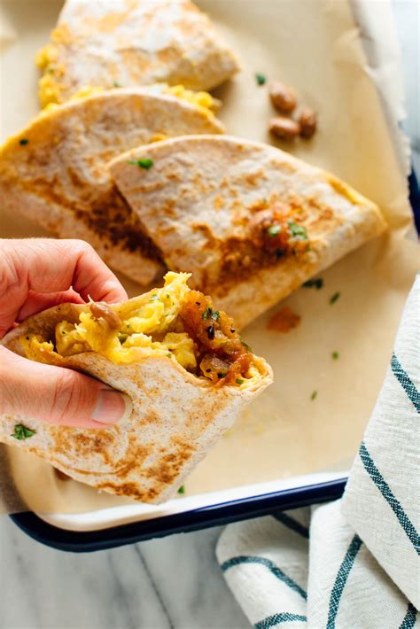 egg and bean breakfast quesadillas