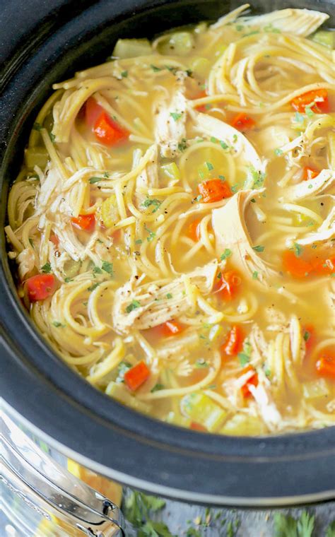 slow cooker chicken noodle soup with dill