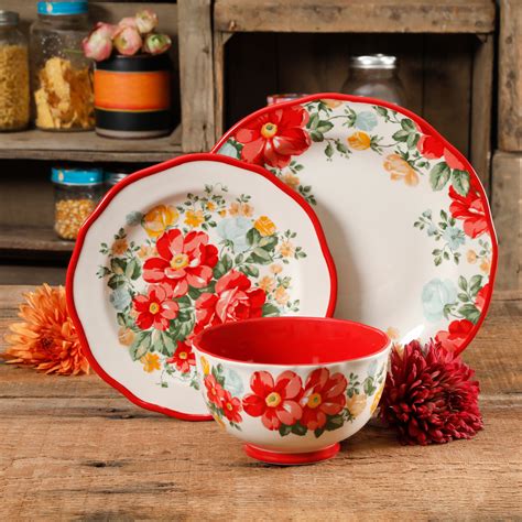 pioneer woman red gingham dishes
