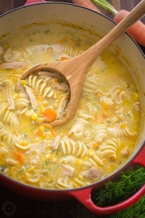 homemade chicken noodle soup with rotisserie chicken in crock pot