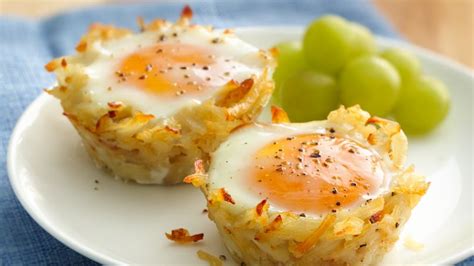 hash brown egg nests with avocado