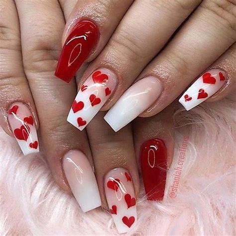 When the sun is not shining on a specific area of th valentine's day inspired nails - perfect for any occasion
