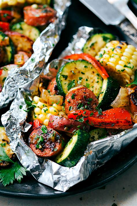 foil packs with sausage corn zucchini
