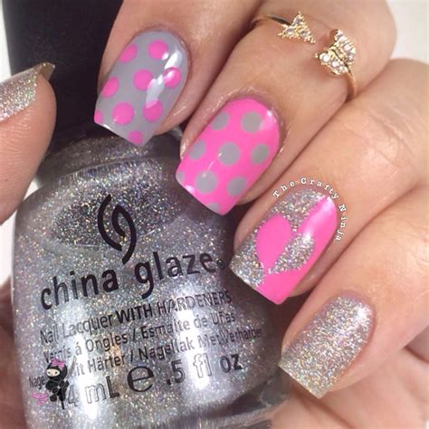 Curved lines are a cool twist on the classic valentine's day nail look valentine's day nails - cute pink designs for 2021