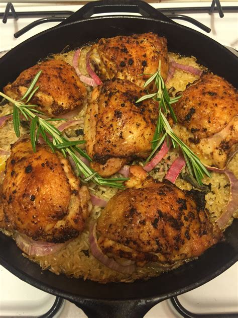 chicken thighs and rice in the oven