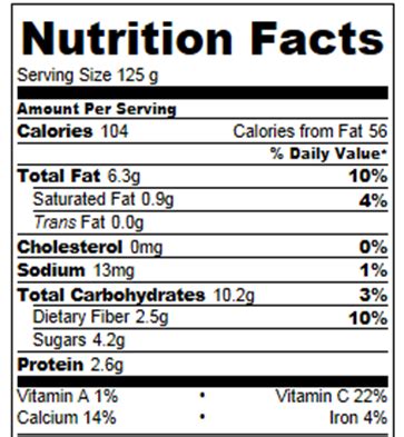 cado avocado ice cream nutrition facts