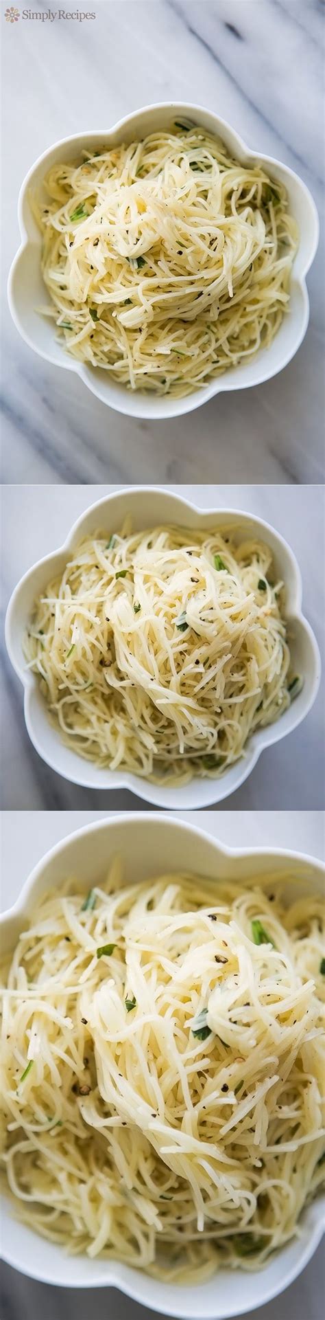 Simple angel hair pasta side, with olive oil, garlic, herbs and parmesan angel hair pasta with garlic herbs and parmesan